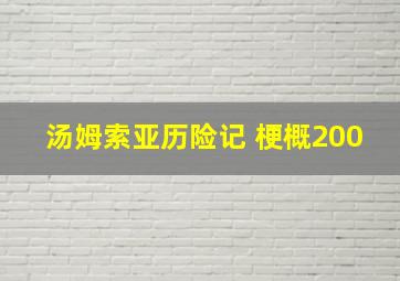 汤姆索亚历险记 梗概200